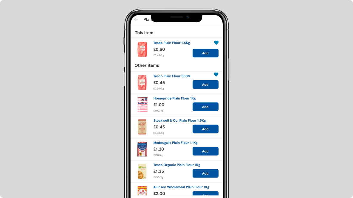 Mobile phone screen showing updates to the Tesco grocery app